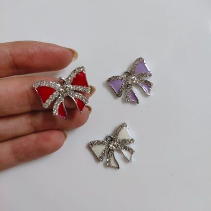 Diamond Studded Bow Charms